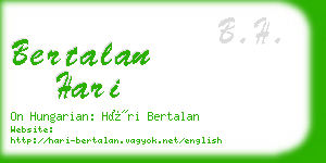 bertalan hari business card